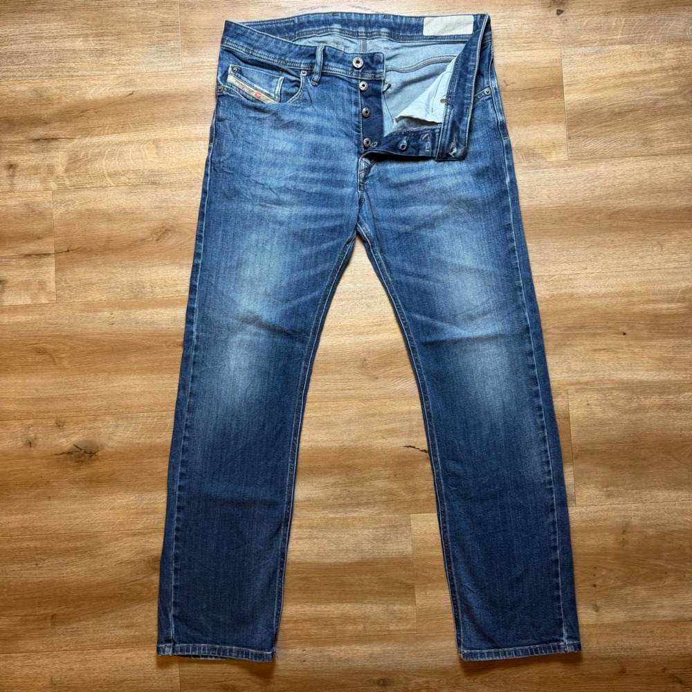 Diesel Waykee Jeans Mens 32x30 Blue Regular Straight Leg Stretch Denim R86L0